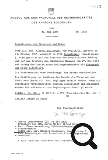 Anwalts- und Notariatspatent (Kanton Solothurn 1983)